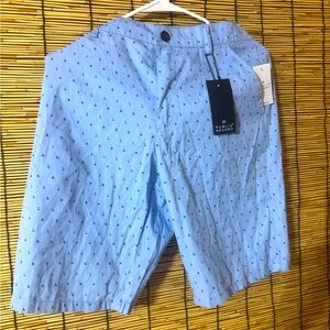 Light Blue Anchor Print Shorts